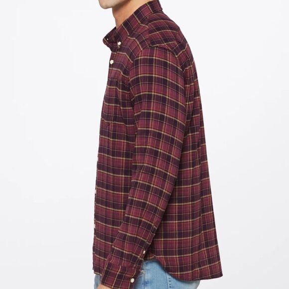 Jachs Bolivar Stretch‎ Doublecloth Shirt Burgundy XL Stitch Fix NWT - Picture 3 of 6